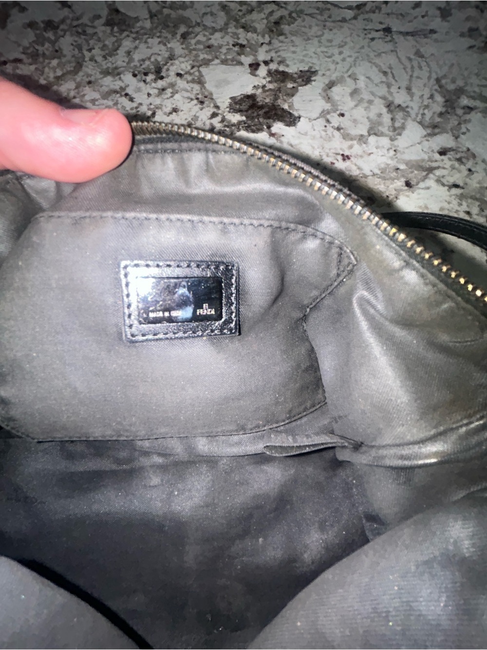 VTG Fendi Zucchino FF Monogram Logo Mini Pochette Shoulder Bag Black-Grey - Picture 11 of 16